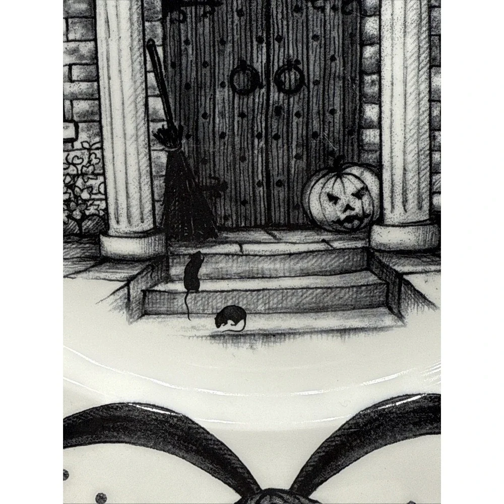 Royal Stafford England Halloween Haunted Home Jack O'Lantern Dinner Plates 4